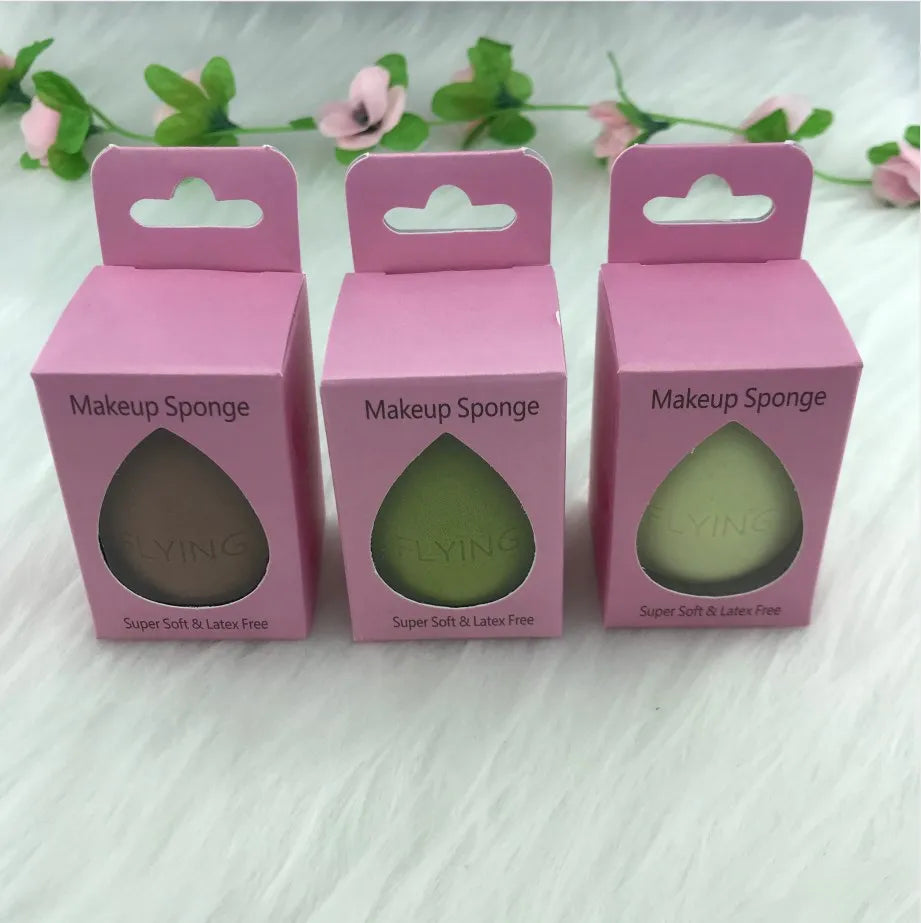 Wholesale FLY Brand Super Soft Promotional Custom Latex Free Cosmetics Facial Beauty Makeup Sponges 40x60mm Washable Powders