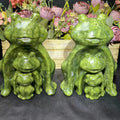 Wholesale Healing Quartz Crystal Carvings Craft Xiuyan Jade Frog for Decoration