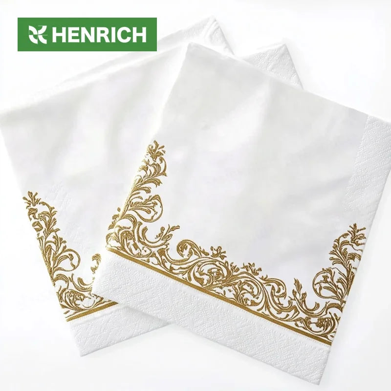 Custom Luxury Cream Dinner Napkin Fast Shipping 2-Ply 13x12.7 Airlaid Paper Premium White 1-Ply Bag Style
