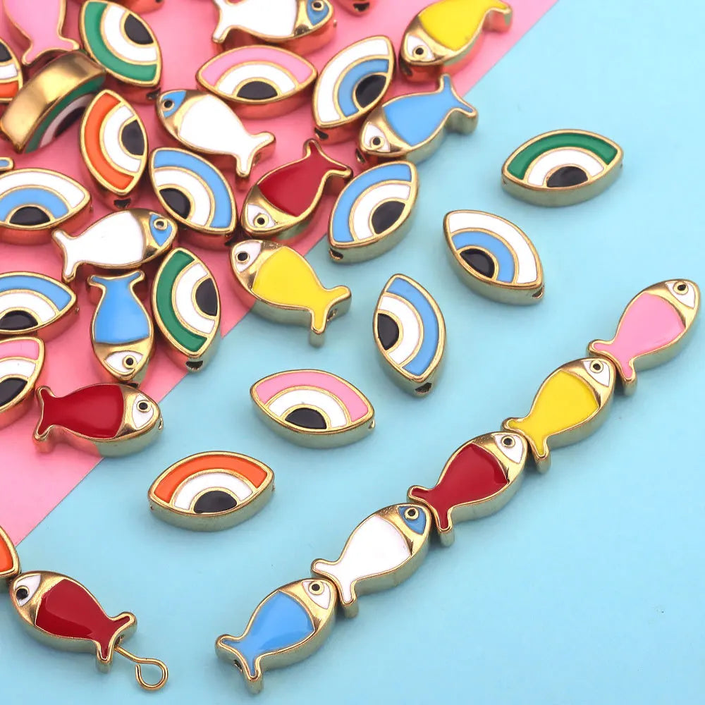 Diy Women Charms Jewelry Making Vintage Boho Style Fish Eye Beads Blue Evil Eyes Charms for Bracelet Necklace Pendant