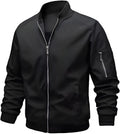 Wholesale Custom Coated Men's Lightweight Zip-up Waterproof Windproof Bomber Jackets Winter Outdoors Plus Size Stand Collar