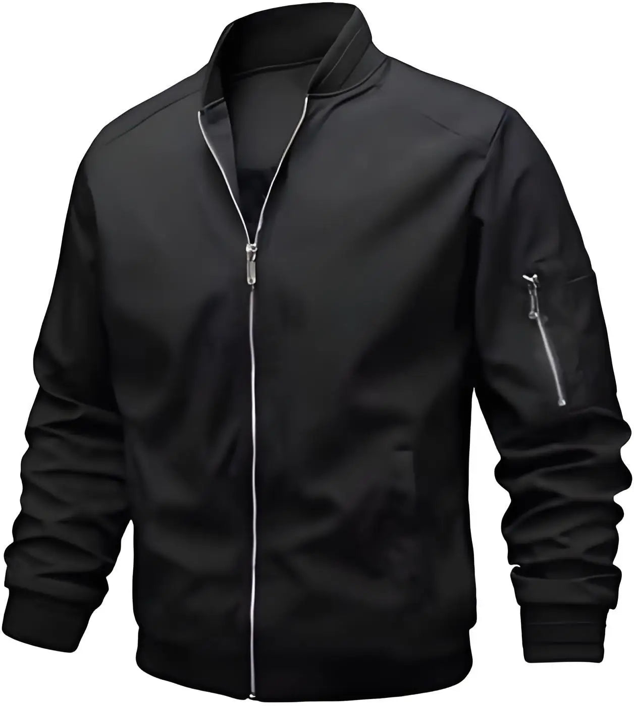 Wholesale Custom Coated Men's Lightweight Zip-up Waterproof Windproof Bomber Jackets Winter Outdoors Plus Size Stand Collar