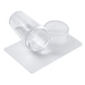 Tamax NAP011 Clear Nail Art Stamper with Scraper Set Stainless Steel Head 2.8cm Transparent Designer Nail Art