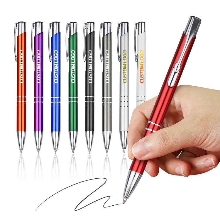 BKS Best Cheap 1.0mm Click Pen Customized Logo Promotional Metal Touch Screen Ballpoint Pens