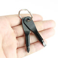 Portable Stainless Steel Keychain Screwdriver Flathead Head Key Ring Key Chain Silver/Black Travel Kit