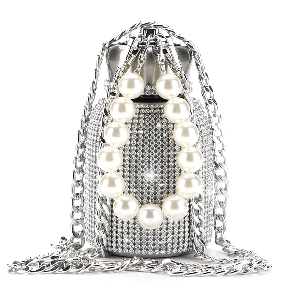 New Lady Girl Gift Diamond Rhinestone Crystal Water Bottle Portable Stainless Steel Vacuum Flask Cups