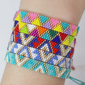 Wholesale Adjustable Bohemian Fashion Handmade Loom Woven Bracelets Geometric Pattern Anniversary Bracelets for Featuring