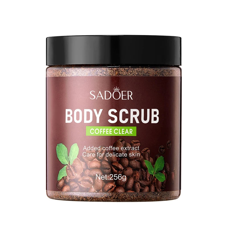 OEM ODM SADOER Exfoliator Natural Coffee Bath Salt Skin Clean Body Scrub