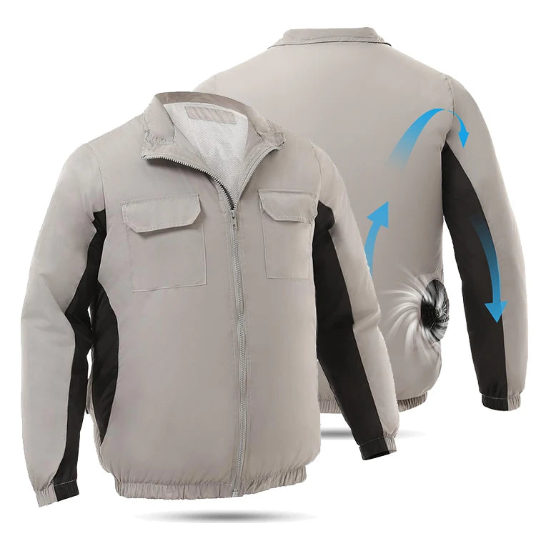 Vinmori In-stock Men 5V USB Powered Cooling Fan Jacket for Summer High Temp Outdoor Work Fan Cooling Cloth