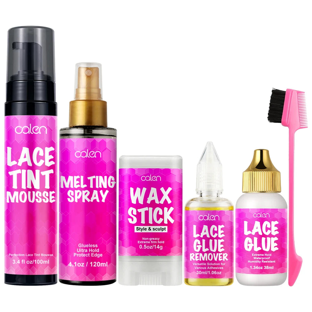 Luxfume Private Custom Install Kit Strong Lace Tint Mousse  Melting Spray Wax Stick Lace Glue Remover Lace Glue