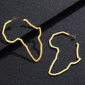 Stainless Steel 18K Gold Africa Map Earrings Custom Shape Afro Pendant Earrings for Men and Women Wire Earrings