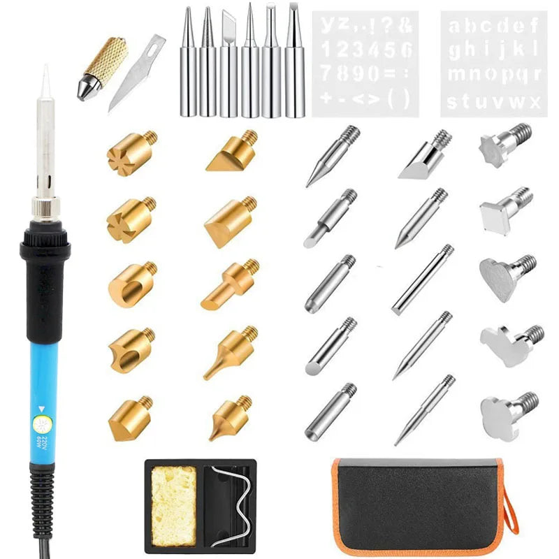 Wood Burning Pen Kit 39Pcs Pyrography Set With Adjustable Temperature Soldering Iron Wood Burning Pen Adjustable Temperature