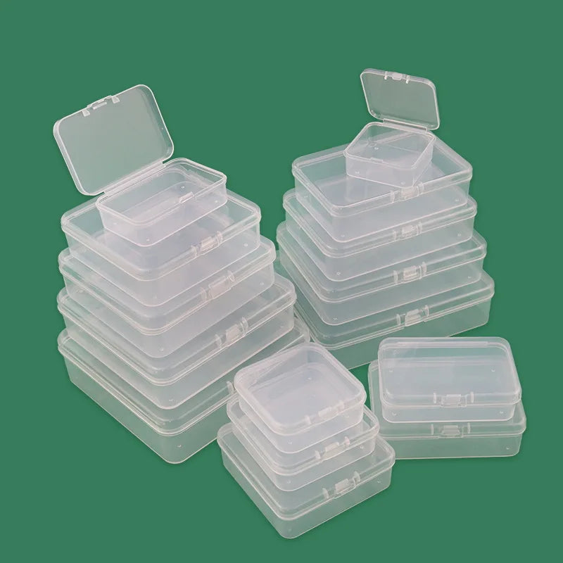 Small Clear Plastic Storage Box With Hinged Lids  Mini  Storage Containers Box for Jewelry