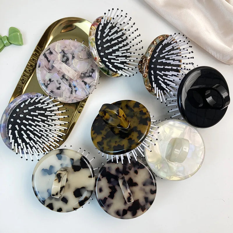 New Style Fashion Travel Air Cushion Comb Acetate Anti-Static Eco-friendly Hairbrush with Massage Function