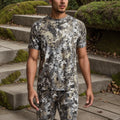 Men's Core Lightweight Crew Quick Dry Printed Camo Short Sleeve T-shirt Summer Fishing Hunting Wear