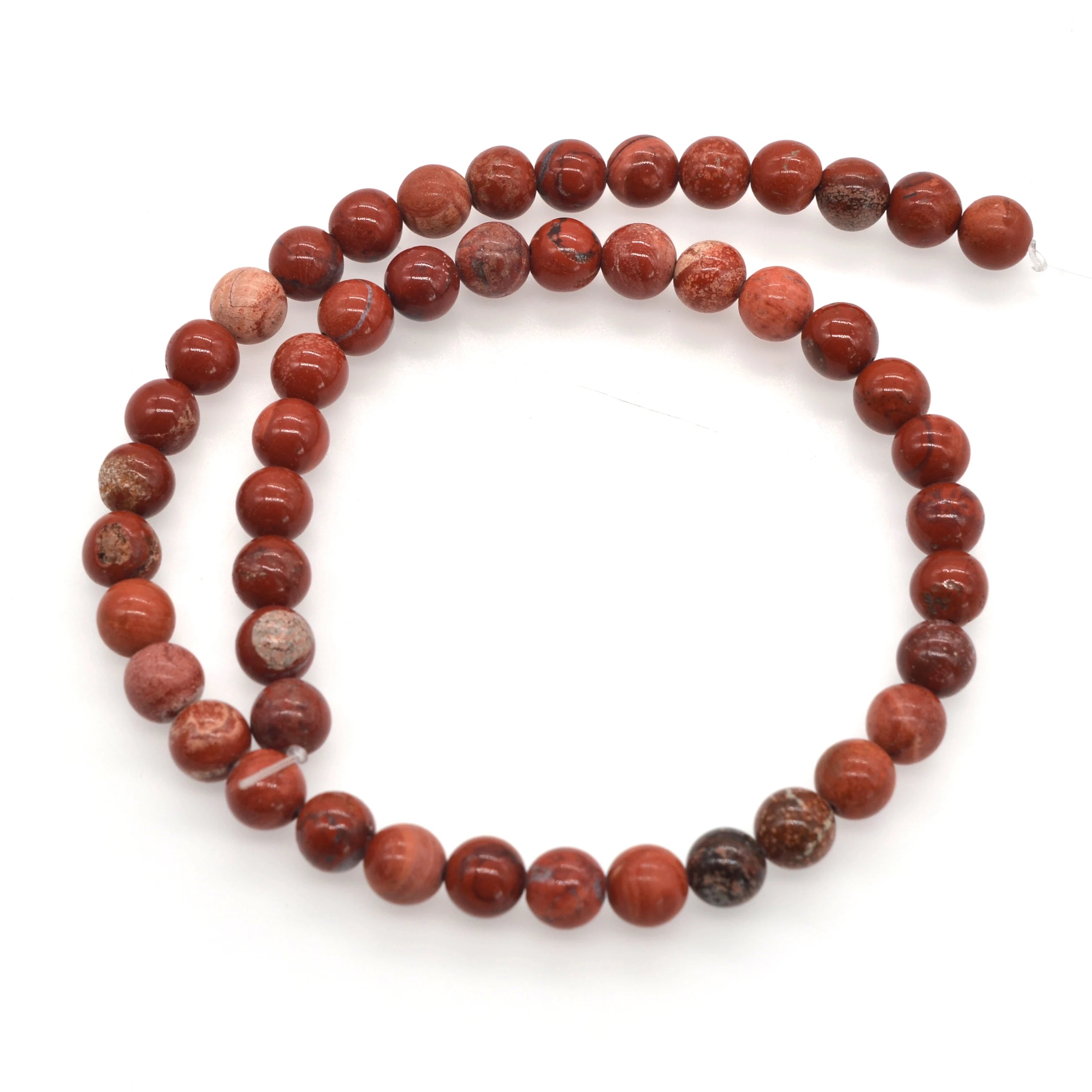 Natural Red Jasper Round Beads for Jewelry Making DIY Gemstone Beaded Necklace 15.5Inch Wholesale 3/4/6/8/10/12/14MM Polished