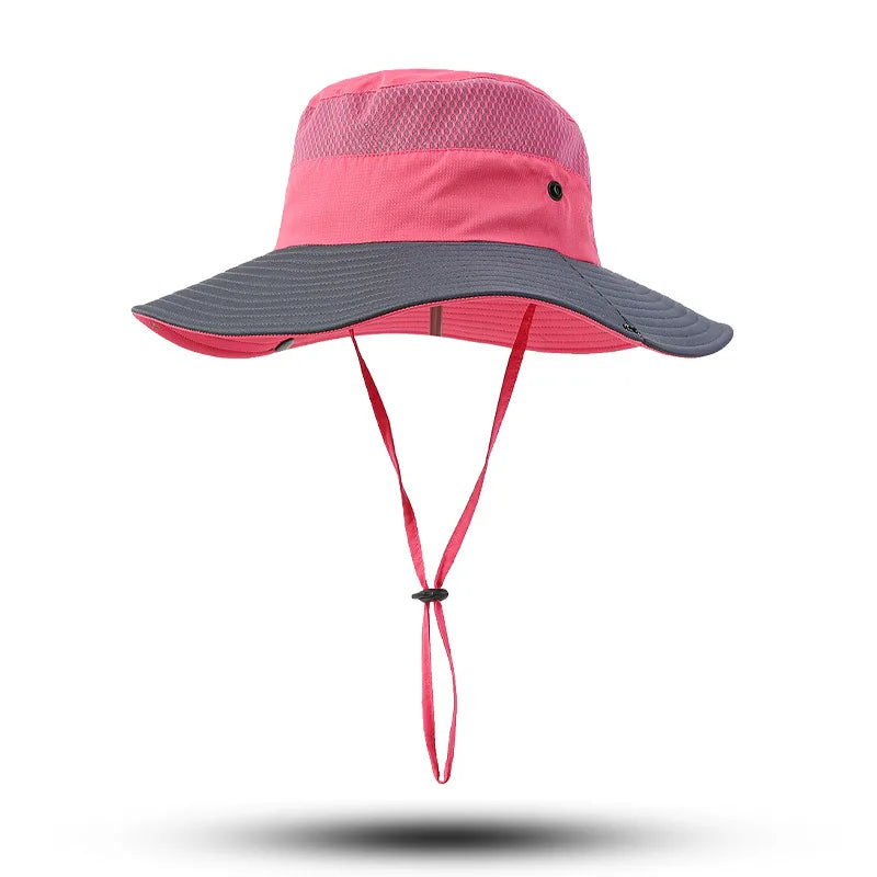UPF50+ UV Protection Outdoor Hiking Men Wide Brim Bucket Hat Fishing Beach Sun Hat for Women