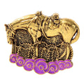 New Arrival Poppy Flower War Horse Commemorative Brooch United Kingdom 3d Embossed Antique Gold Enamel Lapel Pin