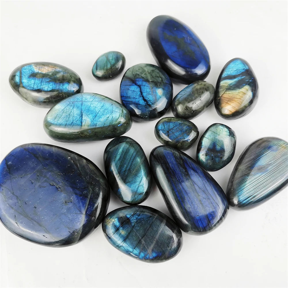 Factory Hot Spiritual Energy Crystal Healing Labradorite Palm Stone for Decoration