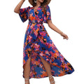 New Arrival Women's Beachwear Holidays Loose Dresses Sexy V-neck Floral Casual Dresses