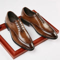 Luxury British Style Oxford Genuine Leather Men's Lace-up Dress Shoes Big Size Party Formal Office