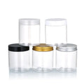 Ready to Ship Cosmetic Packaging Food Grade Empty Storage Cream Containers 8oz 250ml clear PET Plastic Jar with Black Lid