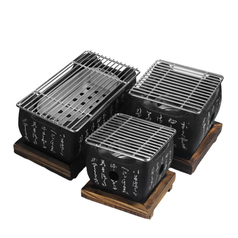 Portable Non-Stick BBQ Grill Plate Metal Square Warming Stove for Outdoor Kitchen for Restaurants
