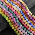Natural Jade Stone Beads 8mm Round Shape Multicolor Loose Handmade Jewelry