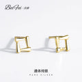 Wholesale Jewelry Stud Gold Plated Earring Geometric Sterling Silver 925 Square Earrings Women
