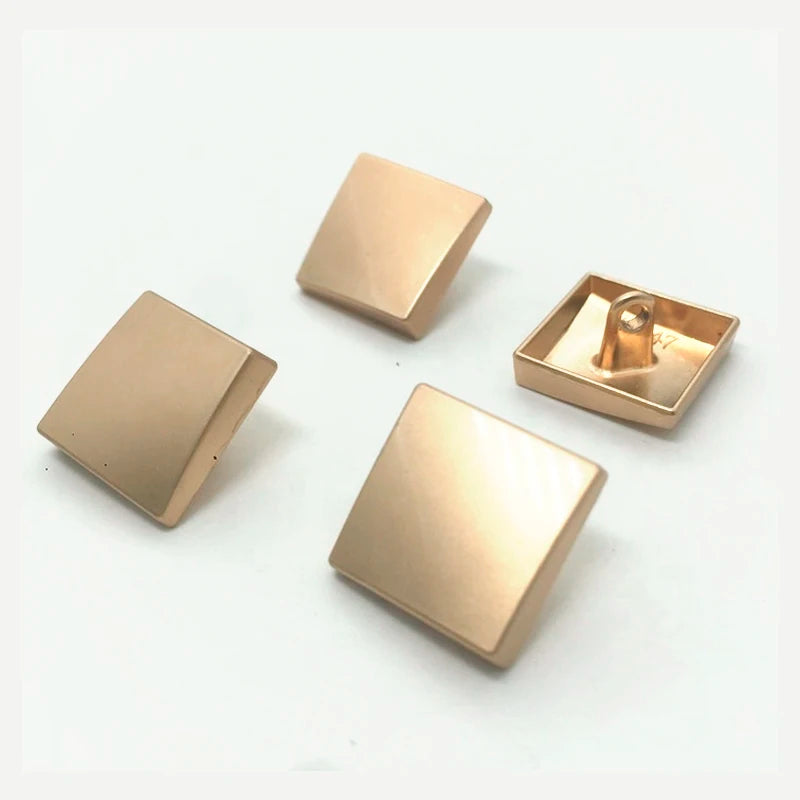 Unique Design Square Shape 15Mm Gold Colour Sewing Shank  Button