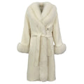 OFTBUY Women's Autumn Winter Jacket Long Thick Warm Wool Blends with Natural Big Fox Fur Collar Belt Casual Outerwear Streetwear