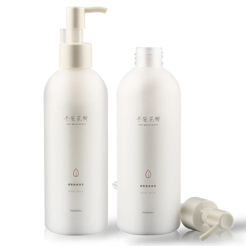 250ml PET Customized Transparent Matte Lotion Bottle with White Pump