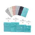 7x7 9.5x7.5cm Bracelet Necklace Small Jewelry Gift Package Bag Blue Beige Pink Microfiber Velvet Jewelry Pouch with Snap Button
