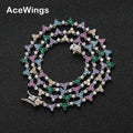 BC163  2MM Stone Tennis Chain Necklace Women Colorful Stone CZ Tennis Necklace