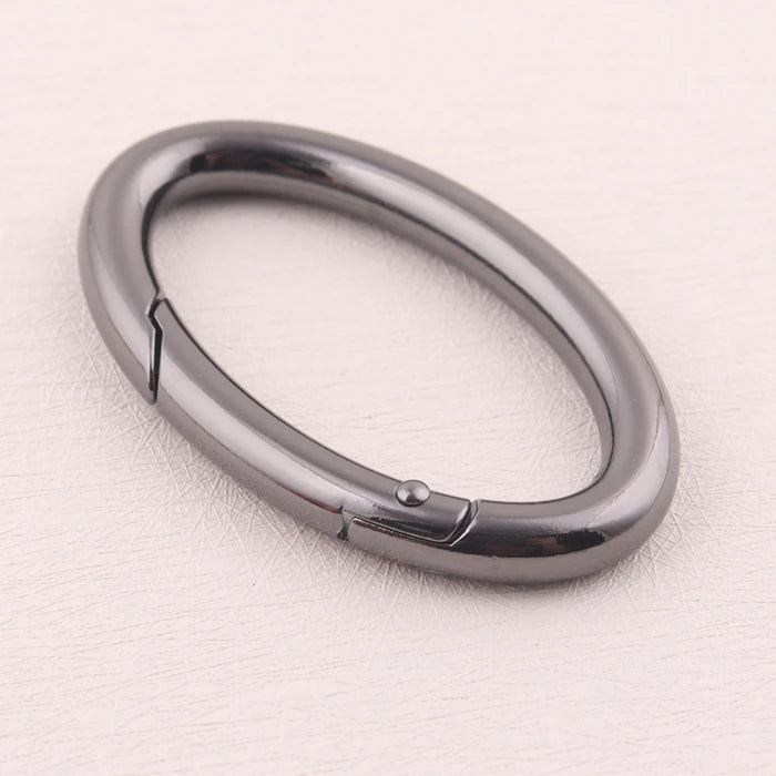 Gunmetal Oval Shape Metal Bag Accessories Spring Gate Carabiner O Ring