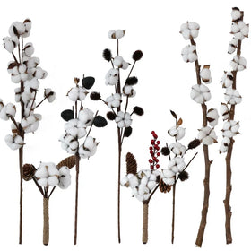 Wholesale Long Stem Natural Branches Handmade Dried Cotton Flower for Home Decor Dried Flowers Bouquet