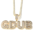 Custom Large CZ Diamond Baguette Name Pendant Hip Hop Style Iced Popular Designer Jewelry for Women Men Rope Chain for Wedding