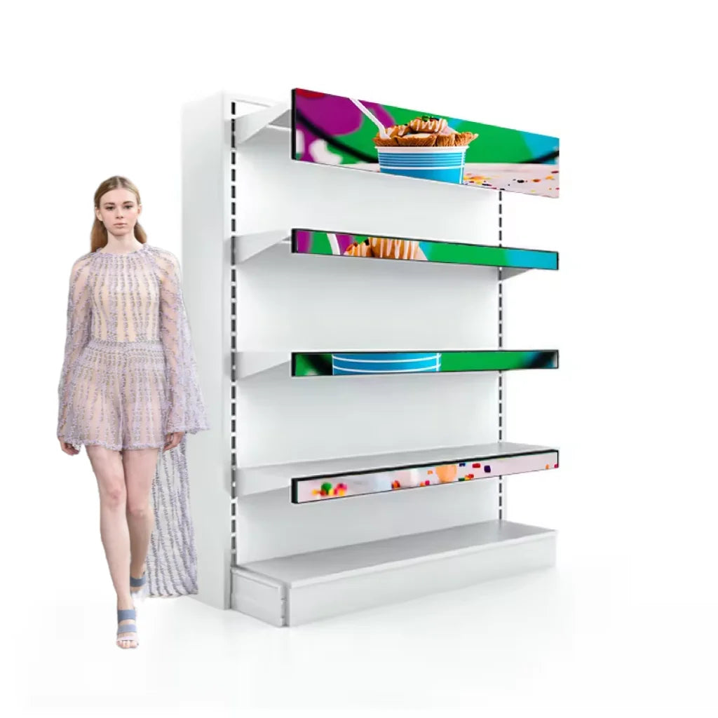 Real Hot Sales Retail Store Shelves Screen Stretched bar LCD Display for Supermarket Advertising Kiosks Digital Signage