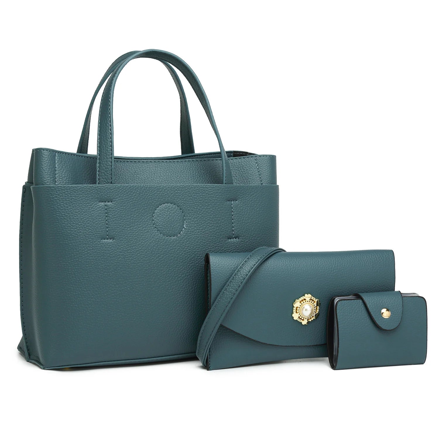 2025 Fashion Lichee PU Leather Shoulder Handbags Set Leather Tote Hand Bag Ladies Women Bags Handbag