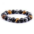 Bring Luck and Prosperity Natural Hematite Black Obsidian Tiger Eye Gemstone Bracelet Triple Protection Bracelet for Men Women MegaBDM