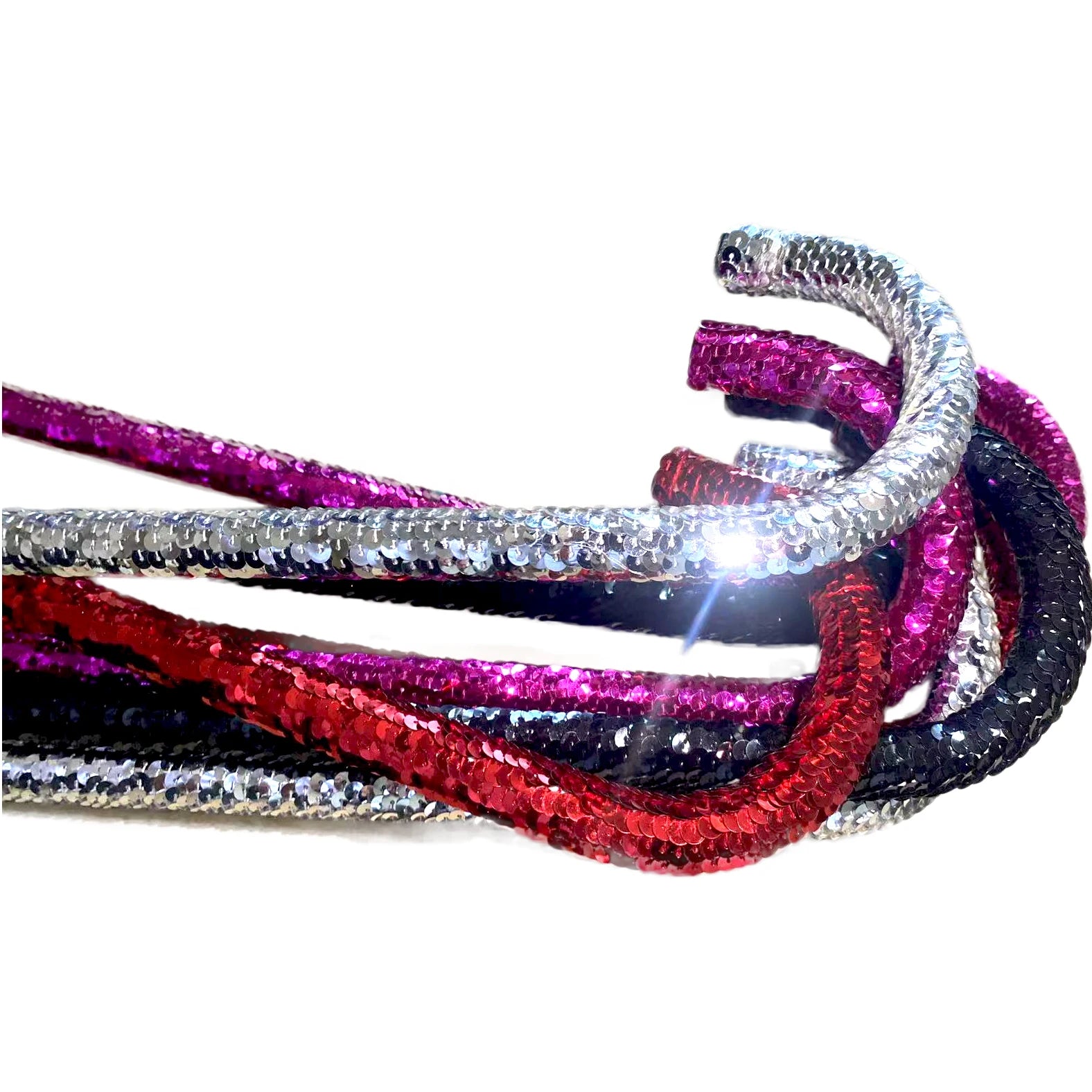 Hand Wrap Sparkly Sequin PVC Cane With Handle Christmas Decorative Sticks for Arab Dancing Performance Show