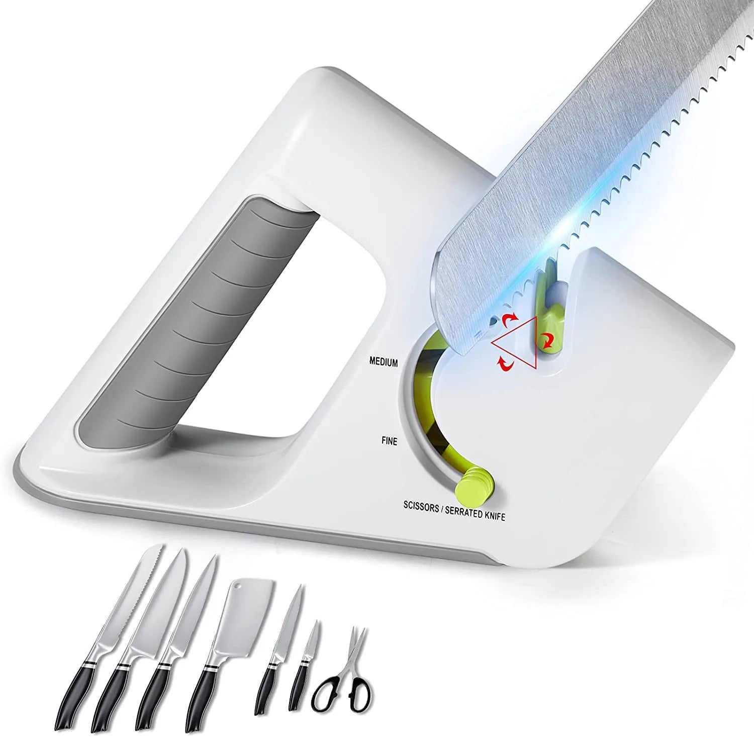 Professional Adjustable Manual Knife Sharpening Tool KItchen 4-in-1 Serrated Scissor Knife Sharpener