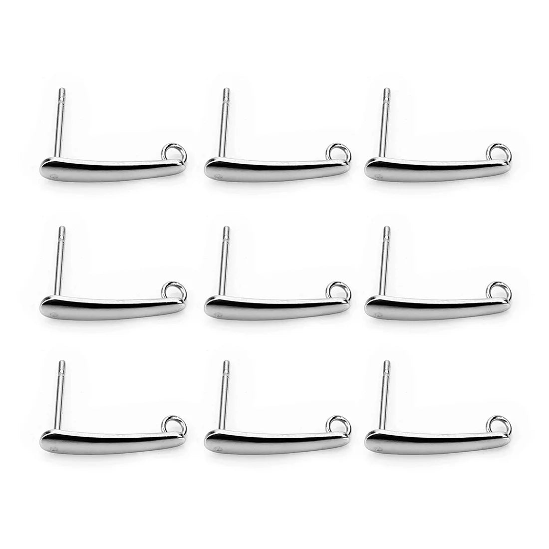 316 Stainless Steel Earring Hooks Bar Tube Stud Earrings Ear Wires Connector DIY Jewelry Making Findings