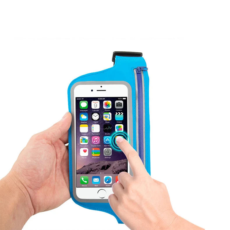 Stylish Durable Large Capacity Touch Screen Phone Belt Jogging Riding Exercise Money Key Pockets Waist Bag with Earphone Hole