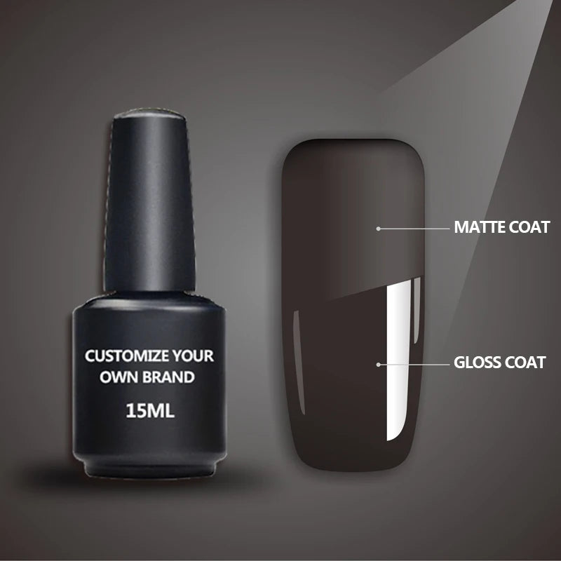 15 ml Water Base French Last Long No Wipe Matte Top Coat Nail Polish Private Label LED UV Gel for Nail Salon