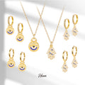 HOVANCI Water Resistant Gold Jewelry Italian Gold Plated Stainless Steel Smail Face Dubai Wedding Jewelry Sets