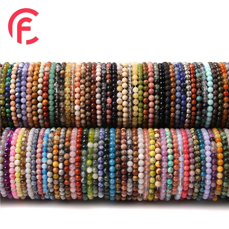 Natural Stone Quartz Crystal Beads Bracelets 6mm 8mm 10mm Agate Hand String Gemstone Loose Bead Bracelets for Women and Men