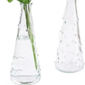 Custom Made Clear Hand-blown Cone-shape Dotted Glass Vase for Home Decoration