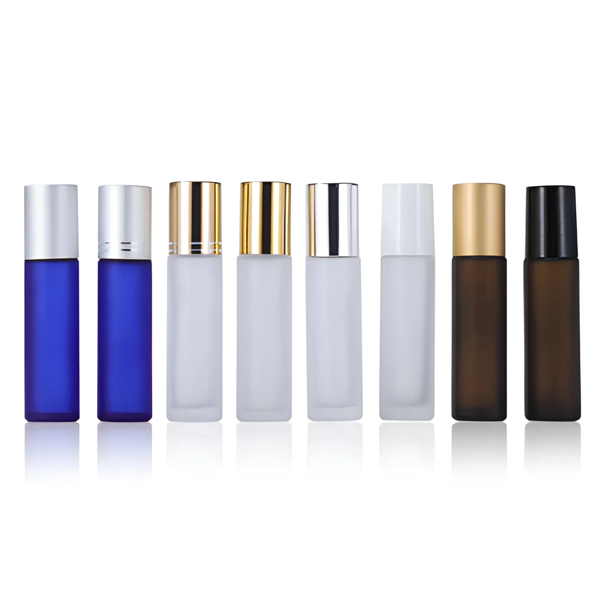 10ml Amber Frosted Glass Roll on Bottle Perfume Essential Oil Roller Bottle With Stainless Steel Glass Roller Ball