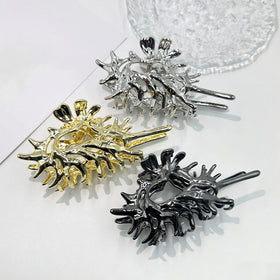 11.5CM Metallic Conch Hair Claw Clips Cool Alloy Jaw Hair Clamps Hairpins Barrettes for Women Ponytail Holder Wholesale